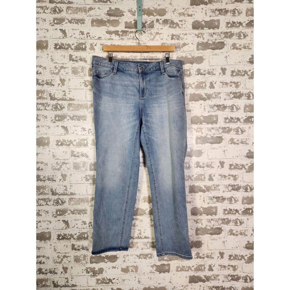 Old‎ Navy Power Straight Jeans Size 16 Blue Stretch Light Wash Denim